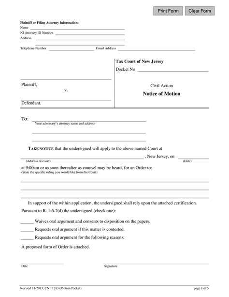 nj courts arraignment form pdf