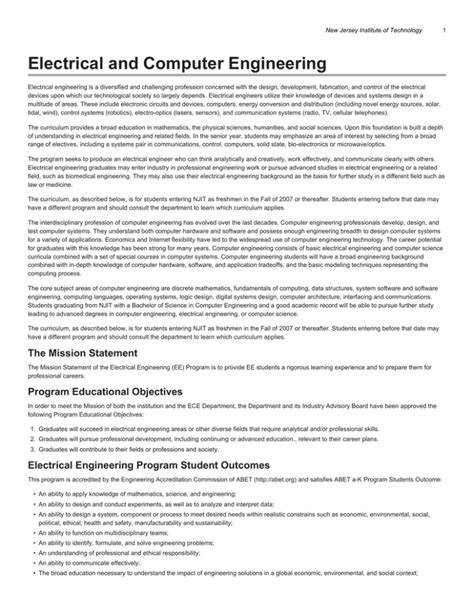 Empowering Future Innovators: Explore NJIT's Comprehensive Electrical Engineering Curriculum
