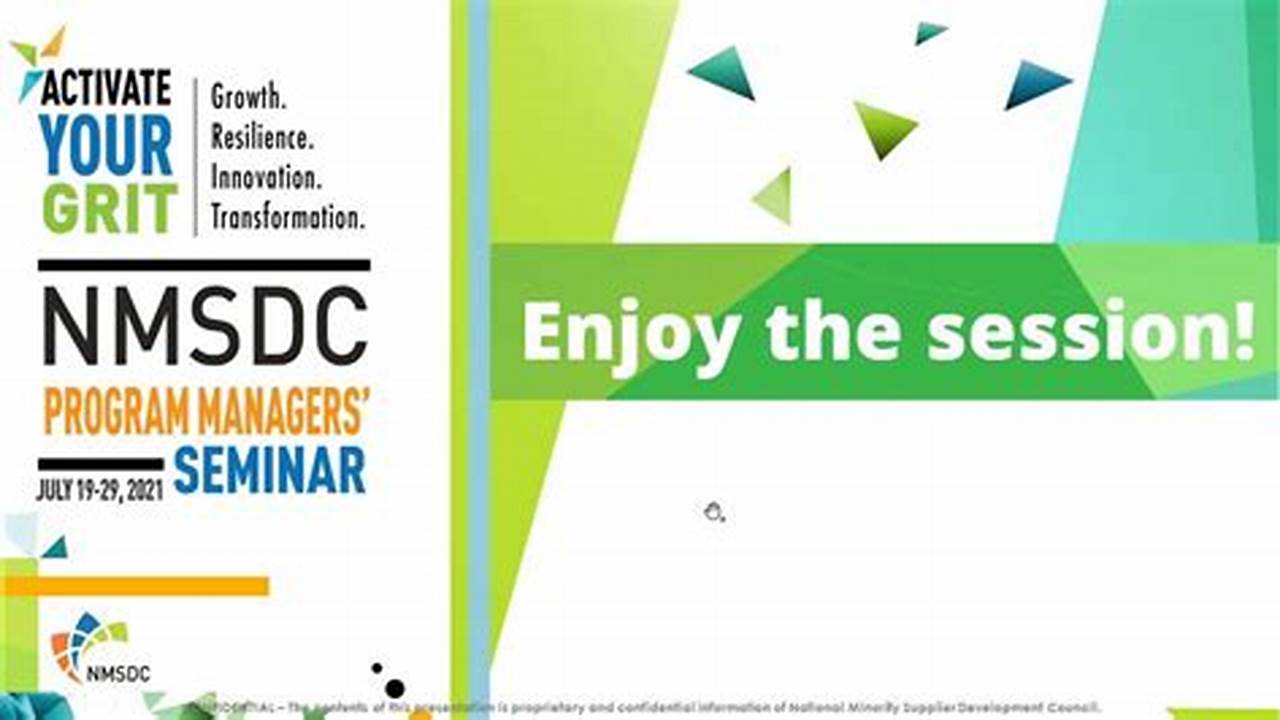 Nmsdc Program Managers Seminar 2024