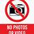 no video or photography sign
