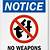 no weapons allowed sign printable