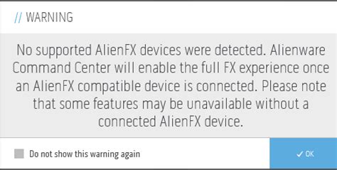 no alienfx device detected