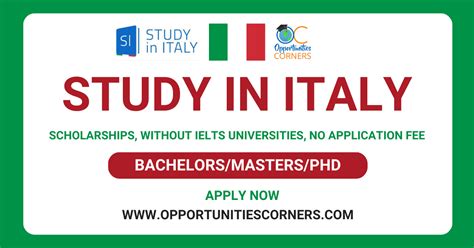 no application fee universities in italy