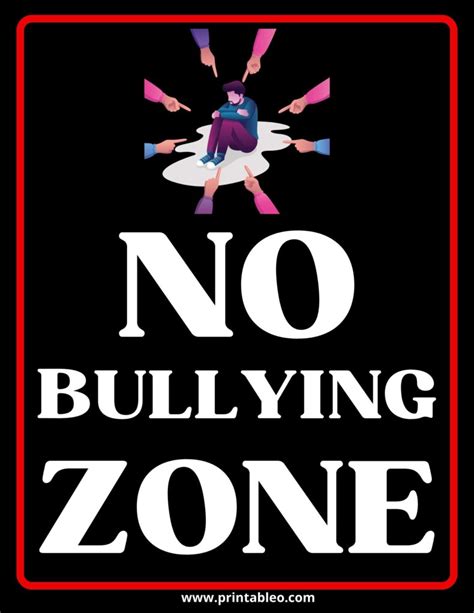 No Bully Zone Printable