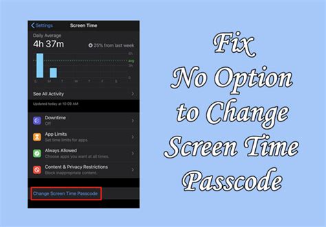 no change screen time passcode