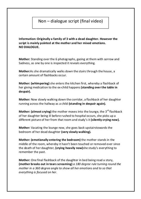 no dialogue script example