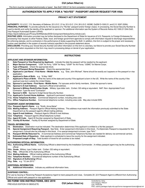 No Fee Passport Application Usmc