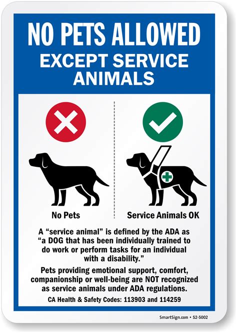 no pets allowed except service animals