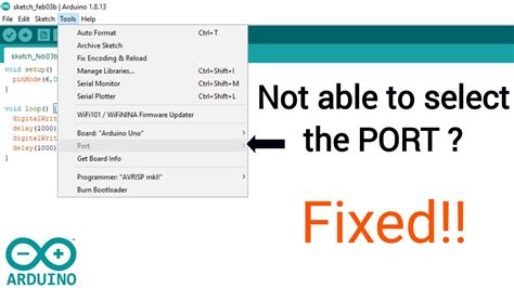 no ports discovered in arduino ide