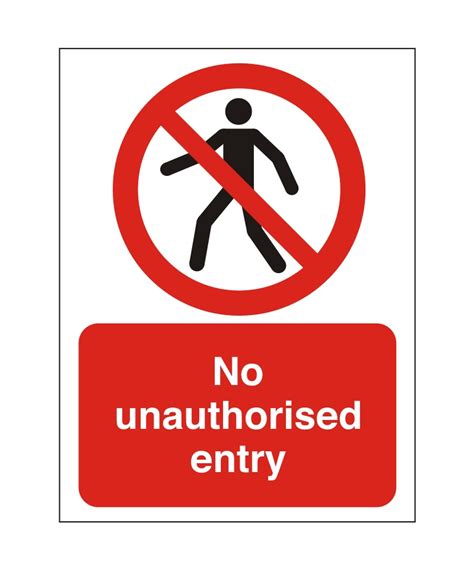 No Unauthorised Entry Sign Printable