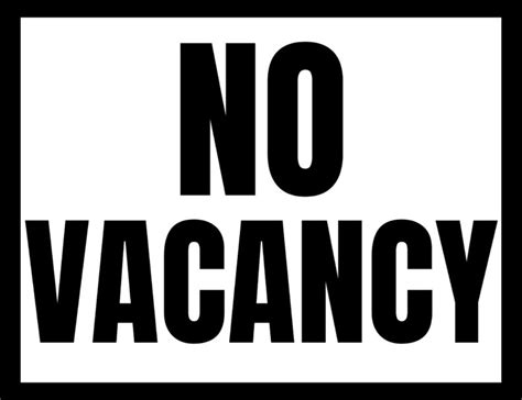 No Vacancy Sign Printable