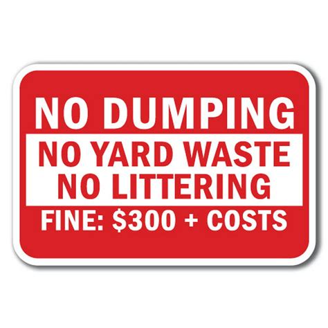 no yard waste dumping signs