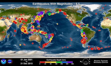 noaa real time earthquake map