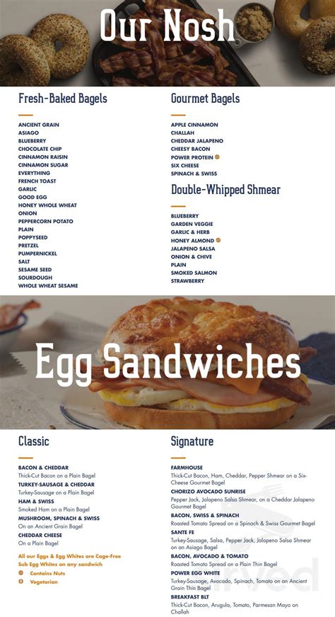 Noah's Bagels Menu
