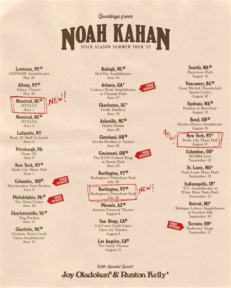 noah kahan concert schedule