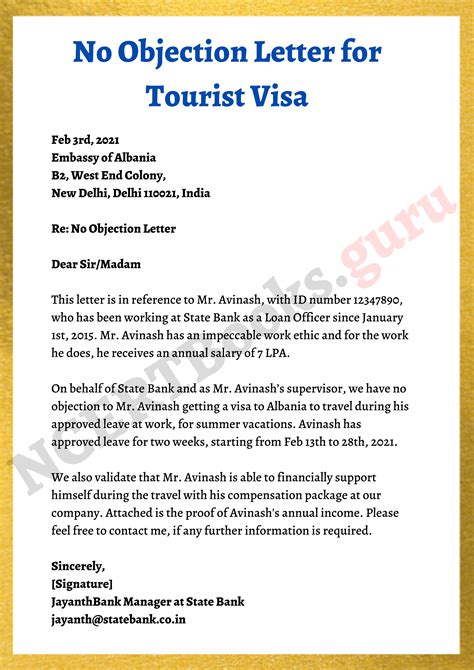 noc letter from employer for schengen visa