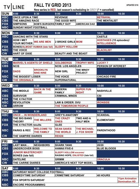 nocable tv schedule