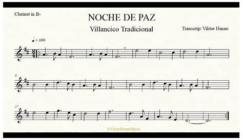 tubepartitura: Noche de Paz partitura para Clarinete Villancico de