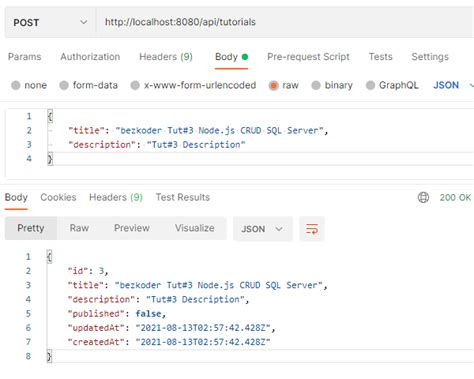 node js api tutorial sql server