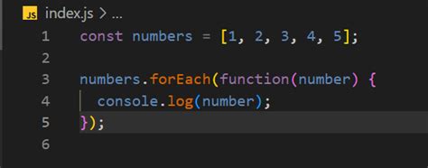 node js for each element in array