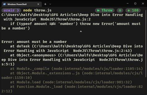 Node Js Throw New Error