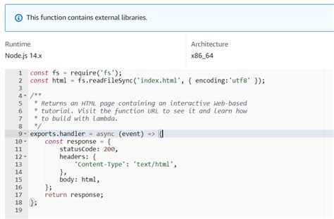 Nodejs Lambda Return Response