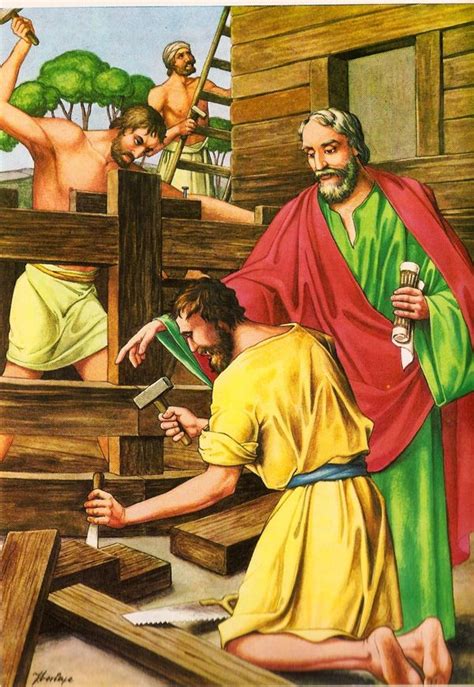 Noé y sus hijos construyen el Arca El arca de noe, Imagenes de noe
