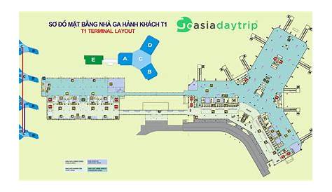 Floor plan of T1 & T2 terminal of Noi Bai International Airport | Asia