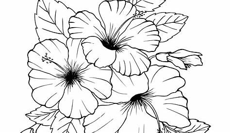Noir et blanc dessin simplifié bouquet de fleurs dessin