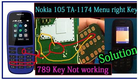 Nokia 105 Ta-1174 Menu right key 789 key not working jumper solution