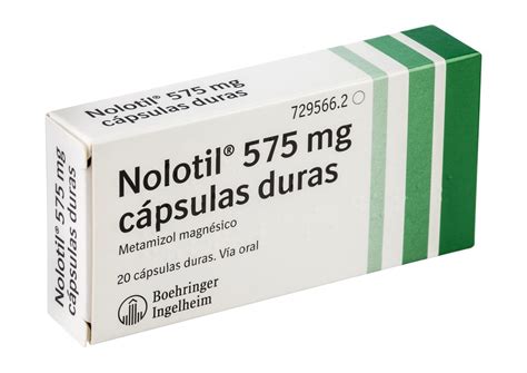 NOLOTIL 575 mg CAPSULAS DURAS, 500 cápsulas. VÍA ORAL. Metamizol 575 mg