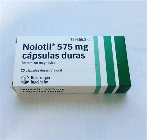 NOLOTIL 575 mg CAPSULAS DURAS, 20 cápsulas. Precio 2.26€.
