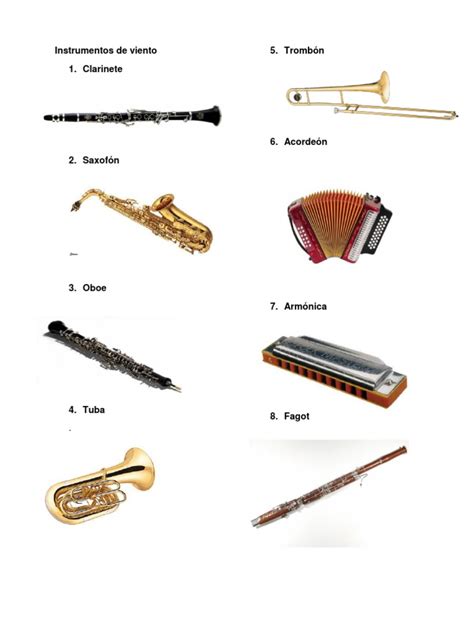 Imágenes de instrumentos musicales de cuerda, viento, percusion y