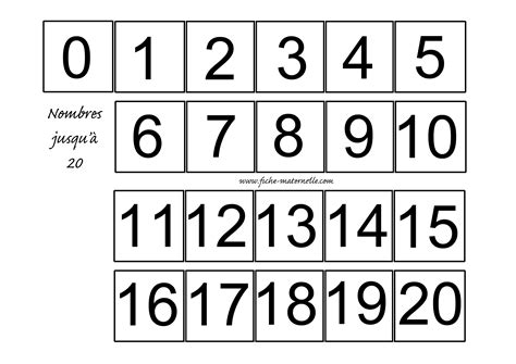Les nombres de 1 à 20 worksheet