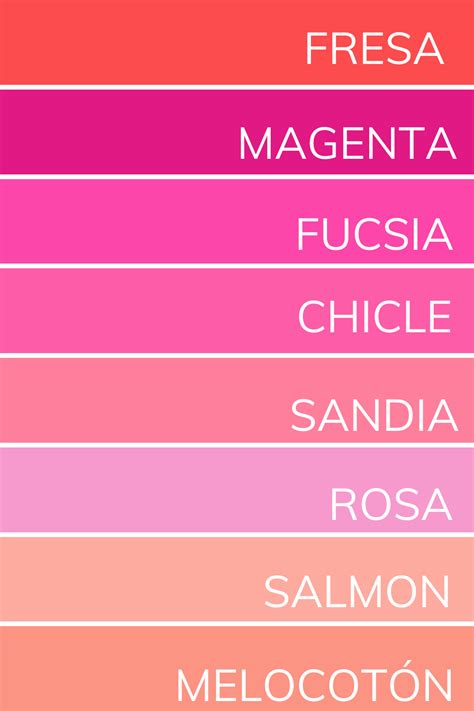 nombres de tonos de rosa