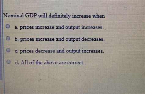 nominal gdp will definitely increase when