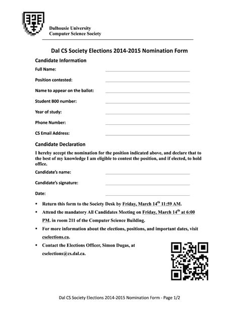 nomination form for election 2023