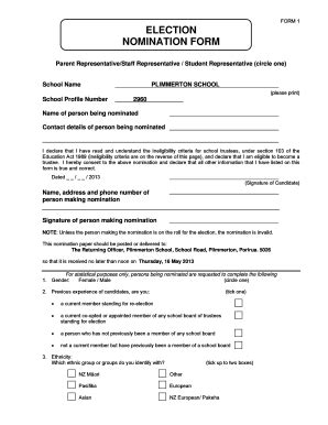 Nomination Form For Election Fill Online, Printable, Fillable, Blank