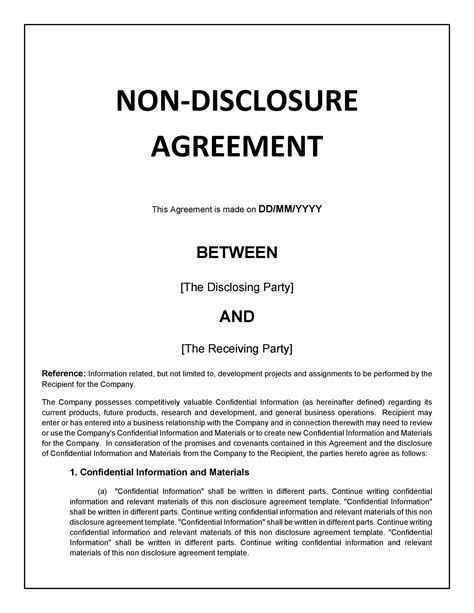 non - disclosure agreement