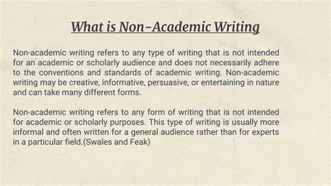 non academic writing