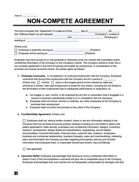 non compete agreement contract florida