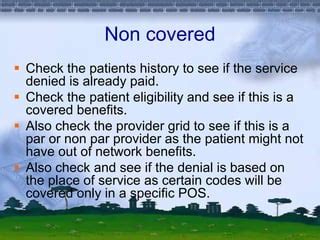 non covered provider denial code