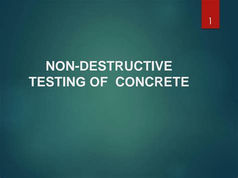 non destructive testing methods of concrete