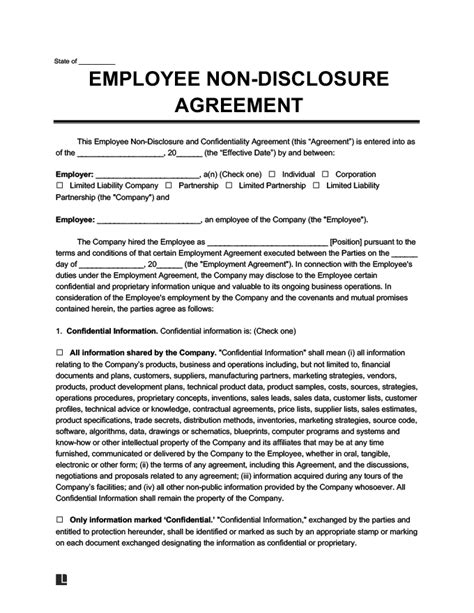non disclosure agreement employee termination