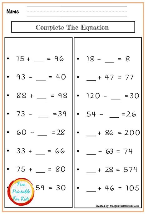 non example of equation 3rd grade