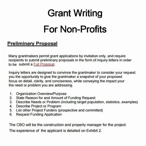 non for profit grant writing