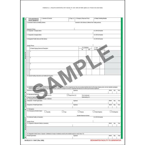 non hazardous waste manifest codes