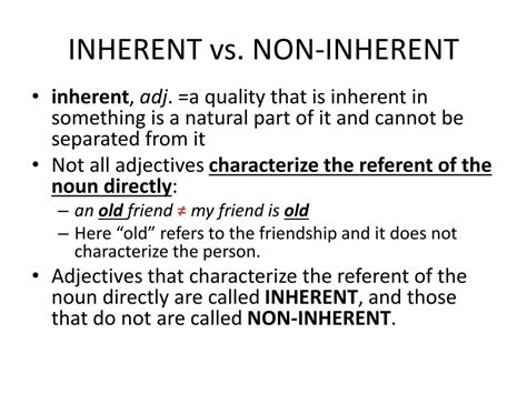 non inherent meaning in tamil with example