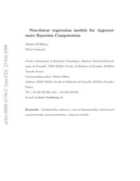 non linear regression models for approximate bayesian computation
