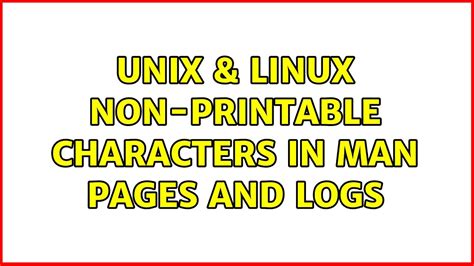 Non Printable Characters In Unix